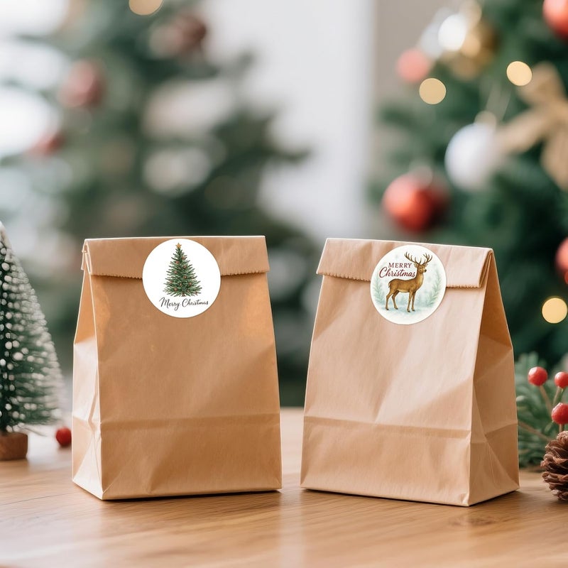 g2plus 120PCS Merry Christmas Stickers Gift Name Stickers Xmas Present Labels for Winter Holiday Seasonal Envelope Seals (Vintage Red Green) - Image 4